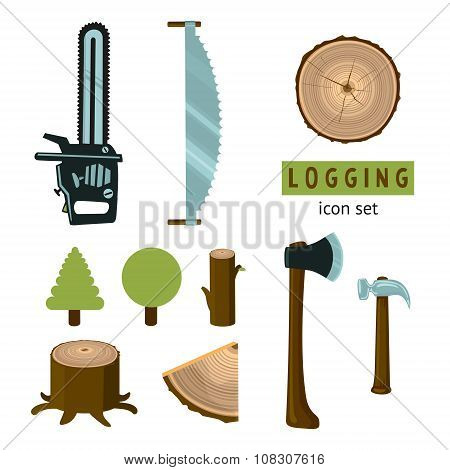 Logging icon set