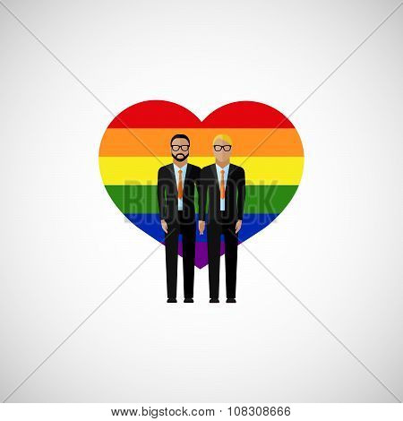 gay marriage vector flat illustration.