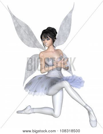 Snowflake Fairy Ballerina Kneeling