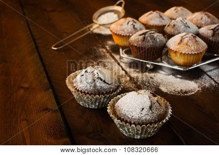 Muffins On Dark Background