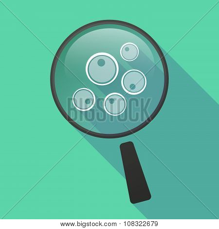 Long Shadow Magnifier Vector Icon With Oocytes