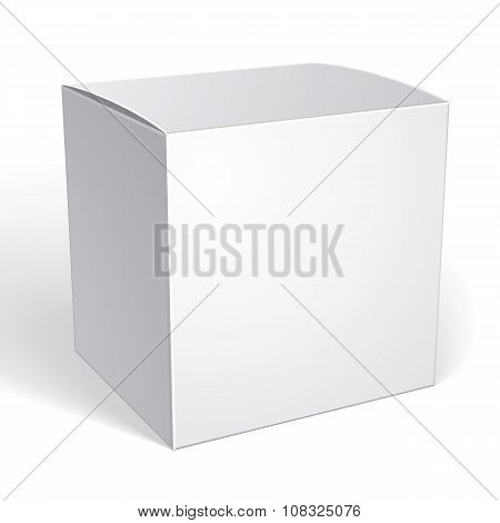 Vector Blank Box Isolated On White Background, Template For Your Package Design, Put Your Image Over