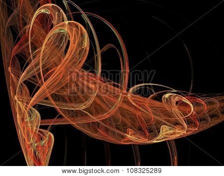 The Fiery Passion Of Swans. Fractal.