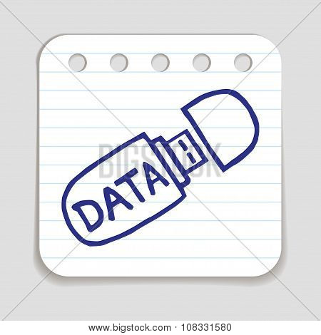 Doodle USB memory stick icon.