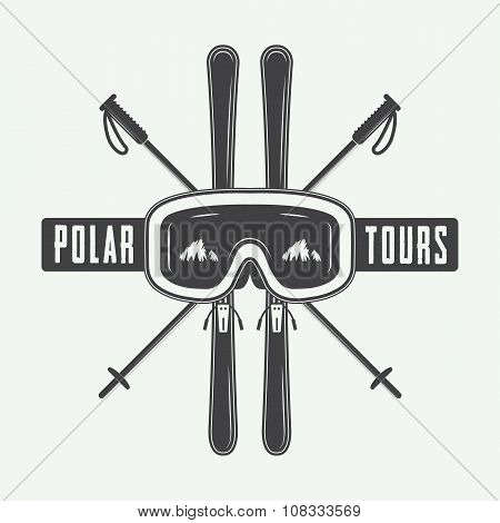 Vintage Mountaineering And Arctic Expeditions Logos, Badges, Emblems And Design Elements.