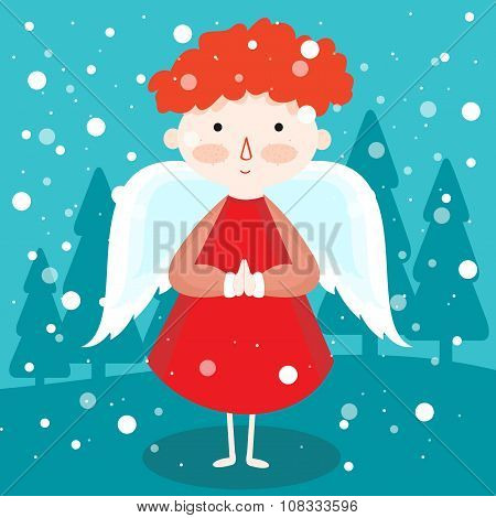 Angel in a red dress