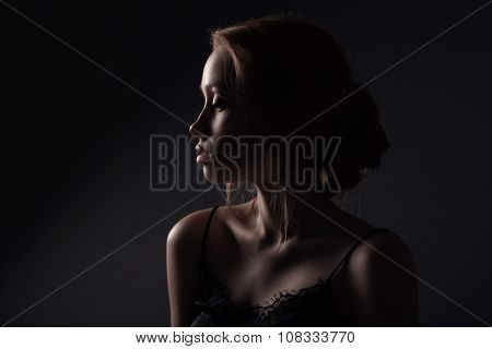 Beautiful face of young adult woman