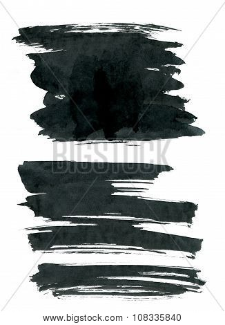 Black ink rectangle shapes isolated on white background.