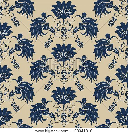 Seamless pattern floral bouquet in vase