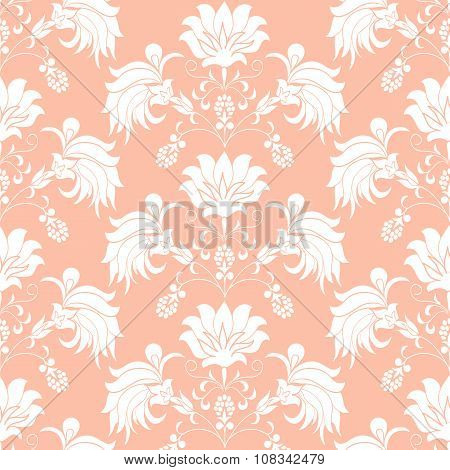 Seamless pattern floral bouquet in vase