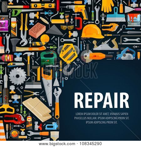 working tools vector logo design template. construction or repair icons