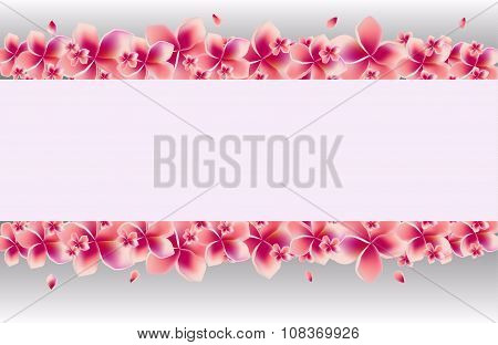 Flowers Background Banner With Blank Space In Center