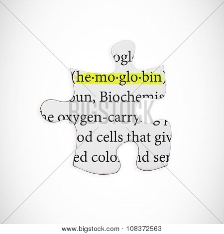 hemoglobin against jigsaw piece