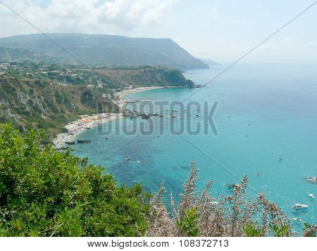 Aerial View Of The Coastline At Capo Vaticano On The Tyrrhenian Sea Italy