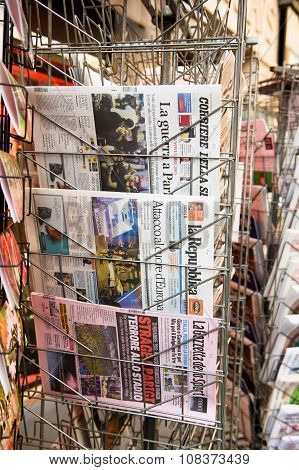 Front Covers Of Italian Newspapers