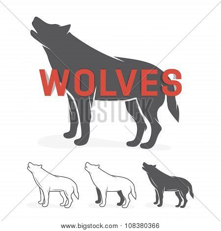 Grey Wolf Silhouette Vector & Photo (Free Trial) | Bigstock