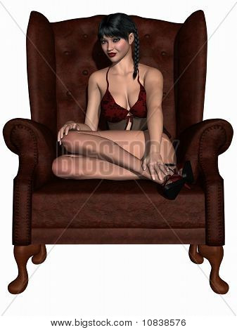 Seksi dessous kızla