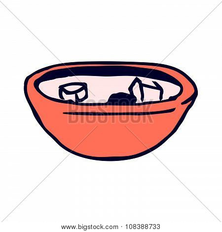 Crockery Bowl of Ice or Food or Dip or Sugar.