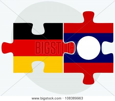Germany And Laos Flags