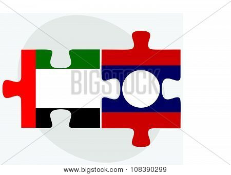 United Kingdom And Laos Flags