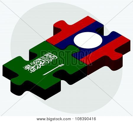 Saudi Arabia And Laos Flags