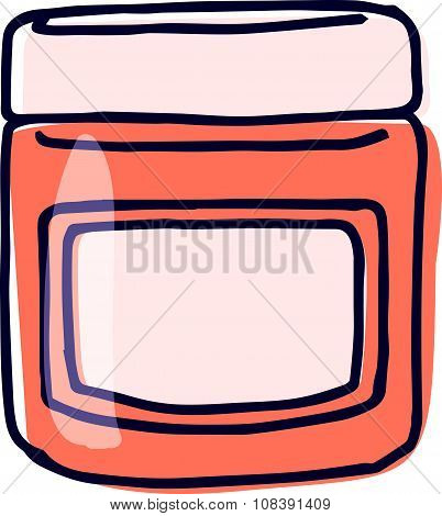 Realistic Tub of Lotion, Cream or Gel that Appears Hand Drawn but is Actually Vector