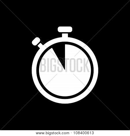 The stopwatch icon. Countdown symbol. Flat