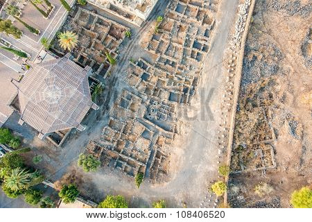 Aerial View Of Capernaum, Galilee, Israel