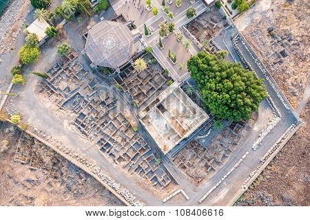 Aerial View Of Capernaum, Galilee, Israel