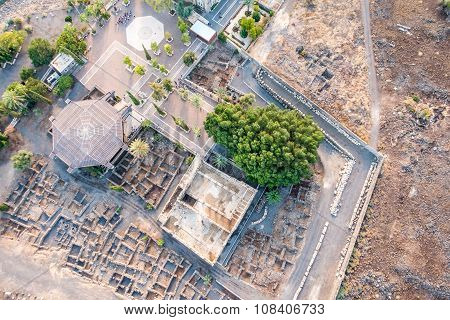 Aerial View Of Capernaum, Galilee, Israel