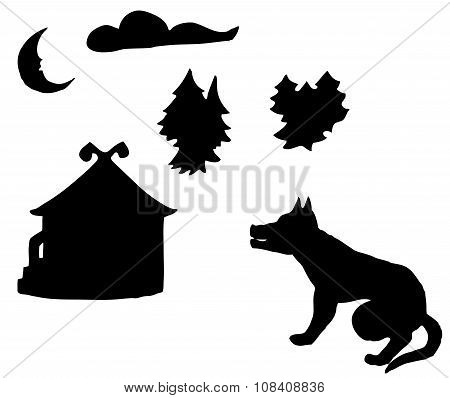 Silhouettes Of Fairy Tale Elements