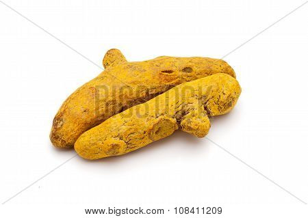 Macro closeup of Organic Long Turmeric.