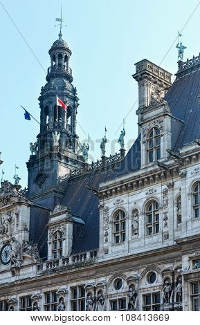 The Hotel De Ville, City Hall In Paris, France