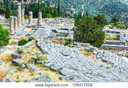 Excavations Of The Ancient Delphi City (greece)