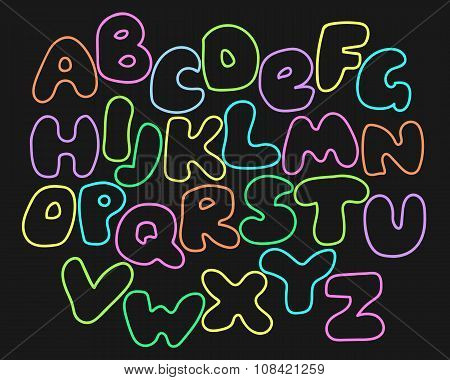 Funny Glowing Alphabet