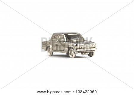 Toy car on white background