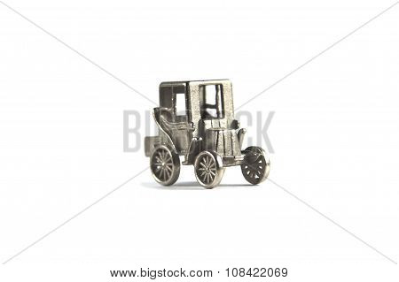 Toy car on white background