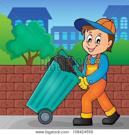 Garbage collector theme image 2 - eps10 vector illustration.