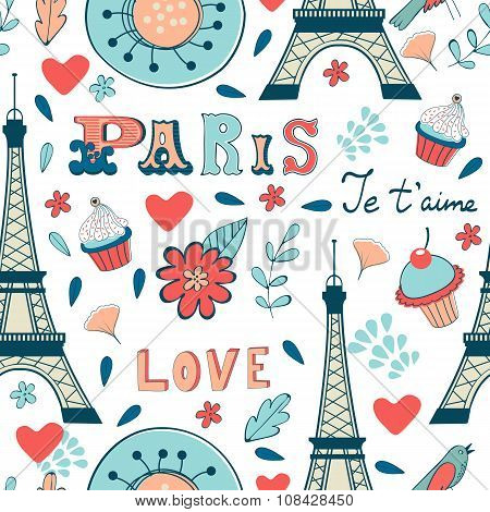 Paris seamless pattern