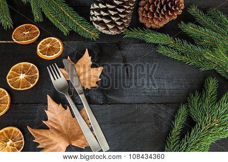 autumn cutlery dinner decoration