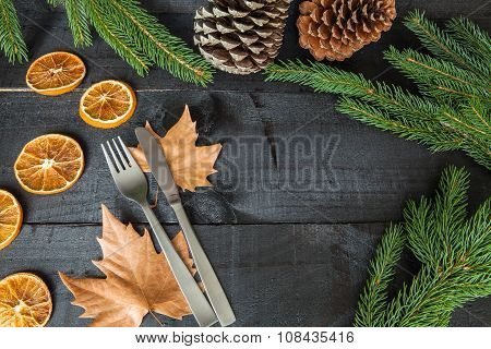 autumn cutlery dinner decoration