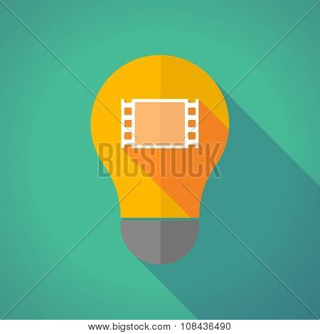 Long Shadow Vector Light Bulb With A Film Photogram