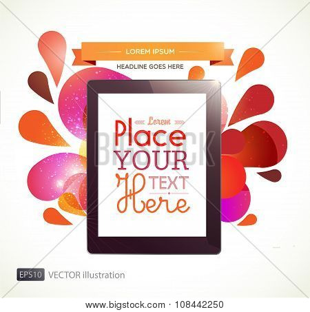 Vector illustration with tablet pc