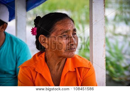 Old Lady In The Amazon Rainforest, Manaos, Brazil