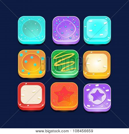 Set Of Square Lollipop Icons