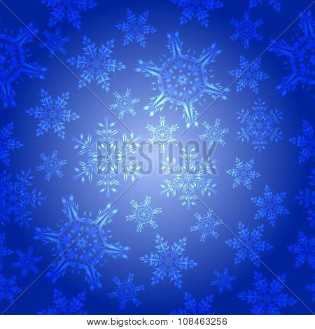 Blue Pattern With Snowflakes, Vector