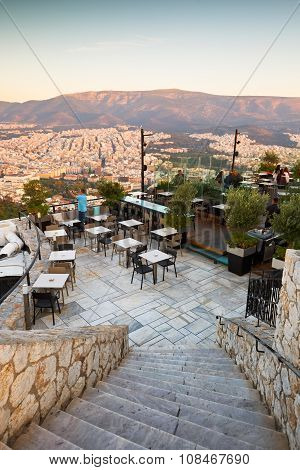 Coffee shop on Lycabettus Hill.