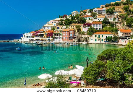 Assos Village On The Island Of Kefalonia In Greece