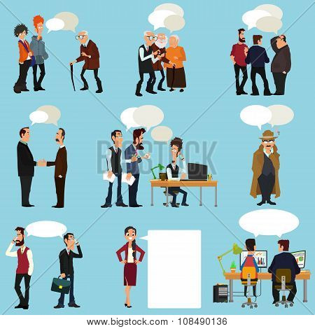 Business People With Speech Bubbles