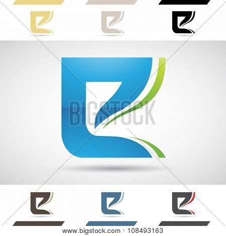 Design Concept of Colorful Stock Icons and Shapes of Letter E, Vector Illustration 